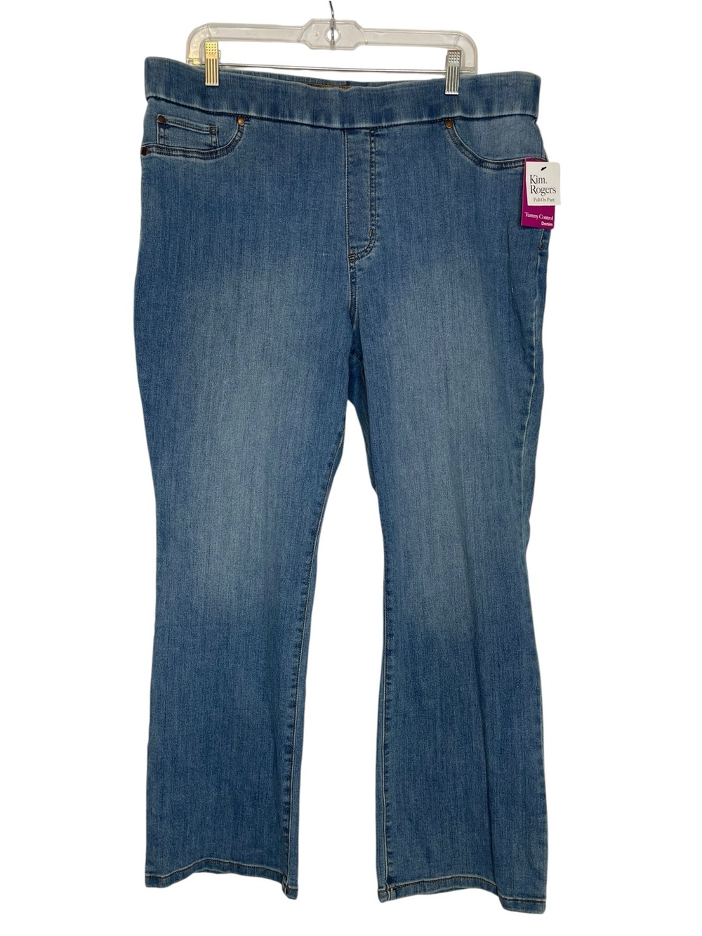 Kim Rogers Straight Leg Pull-On Jeans 18 Short